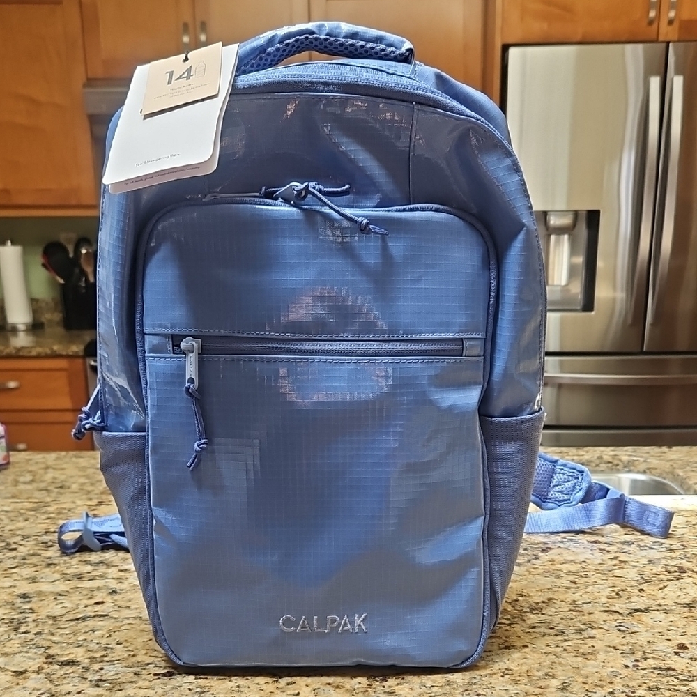 Calpak Blue Backpack Minimalist Design Structured Shape